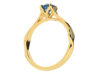 Nişan yüzüğü beyaz arkaplanda izole edildi