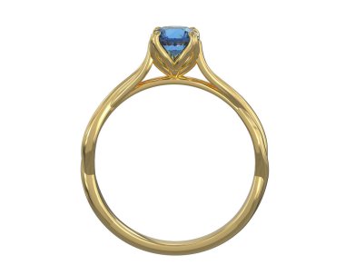 Nişan yüzüğü beyaz arkaplanda izole edildi