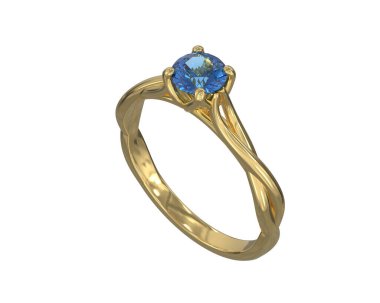 Nişan yüzüğü beyaz arkaplanda izole edildi