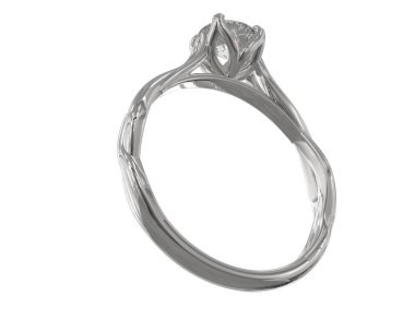 Nişan yüzüğü beyaz arkaplanda izole edildi