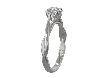 Nişan yüzüğü beyaz arkaplanda izole edildi