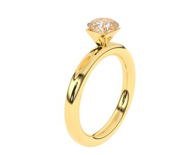 Nişan yüzüğü beyaz arkaplanda izole edildi