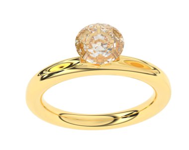 Nişan yüzüğü beyaz arkaplanda izole edildi