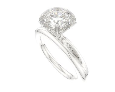 Nişan yüzüğü beyaz arkaplanda izole edildi