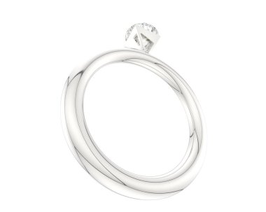 Nişan yüzüğü beyaz arkaplanda izole edildi