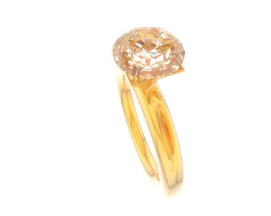 Nişan yüzüğü beyaz arkaplanda izole edildi