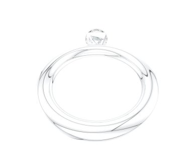 Nişan yüzüğü beyaz arkaplanda izole edildi