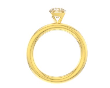 Nişan yüzüğü beyaz arkaplanda izole edildi