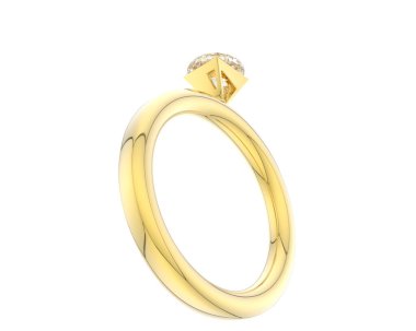 Nişan yüzüğü beyaz arkaplanda izole edildi