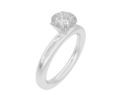 Nişan yüzüğü beyaz arkaplanda izole edildi