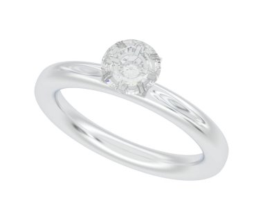 Nişan yüzüğü beyaz arkaplanda izole edildi