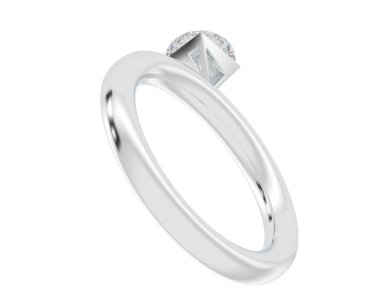 Nişan yüzüğü beyaz arkaplanda izole edildi