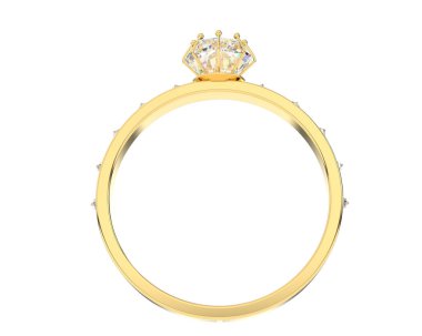 Nişan yüzüğü beyaz arkaplanda izole edildi