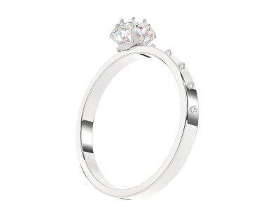 Nişan yüzüğü beyaz arkaplanda izole edildi