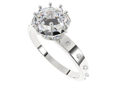 Nişan yüzüğü beyaz arkaplanda izole edildi