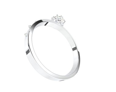 Nişan yüzüğü beyaz arkaplanda izole edildi