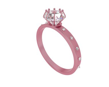 Nişan yüzüğü beyaz arkaplanda izole edildi