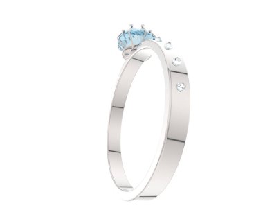 Nişan yüzüğü beyaz arkaplanda izole edildi