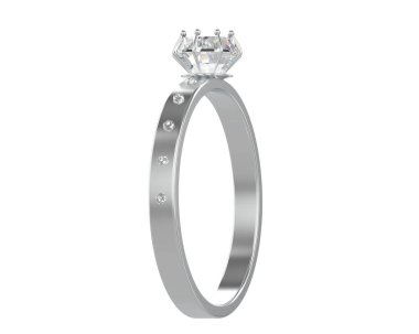 Nişan yüzüğü beyaz arkaplanda izole edildi