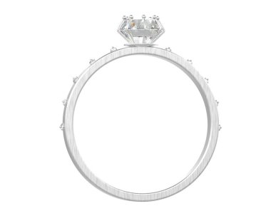 Nişan yüzüğü beyaz arkaplanda izole edildi