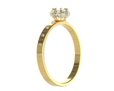 Nişan yüzüğü beyaz arkaplanda izole edildi