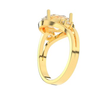 Nişan yüzüğü beyaz arkaplanda izole edildi