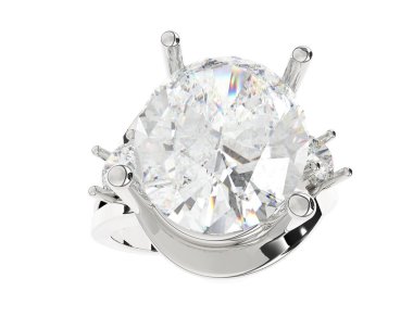 Nişan yüzüğü beyaz arkaplanda izole edildi