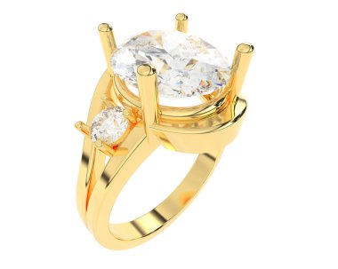 Nişan yüzüğü beyaz arkaplanda izole edildi