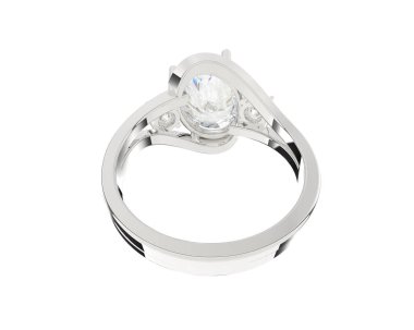 Nişan yüzüğü beyaz arkaplanda izole edildi