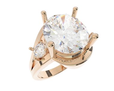 Nişan yüzüğü beyaz arkaplanda izole edildi