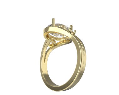 Nişan yüzüğü beyaz arkaplanda izole edildi