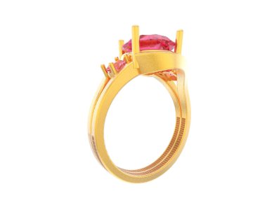 Nişan yüzüğü beyaz arkaplanda izole edildi