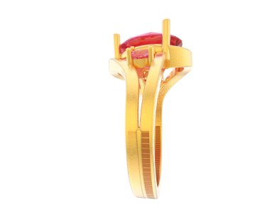 Nişan yüzüğü beyaz arkaplanda izole edildi