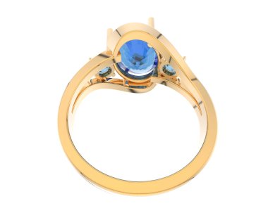 Nişan yüzüğü beyaz arkaplanda izole edildi