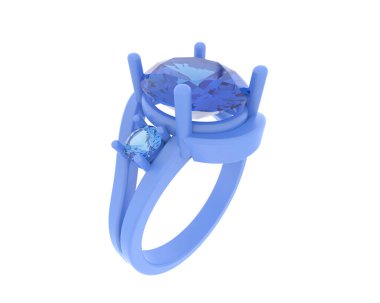 Nişan yüzüğü beyaz arkaplanda izole edildi