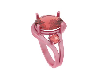 Nişan yüzüğü beyaz arkaplanda izole edildi