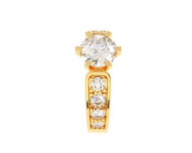 Nişan yüzüğü beyaz arkaplanda izole edildi