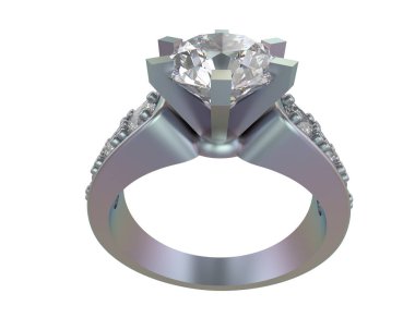 Nişan yüzüğü beyaz arkaplanda izole edildi