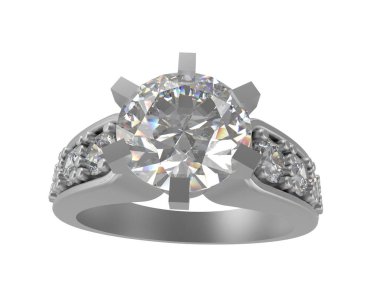 Nişan yüzüğü beyaz arkaplanda izole edildi