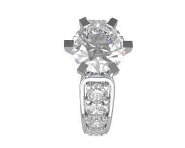 Nişan yüzüğü beyaz arkaplanda izole edildi