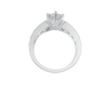 Nişan yüzüğü beyaz arkaplanda izole edildi