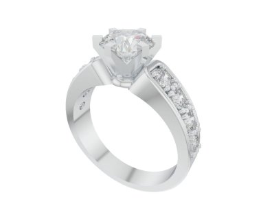 Nişan yüzüğü beyaz arkaplanda izole edildi