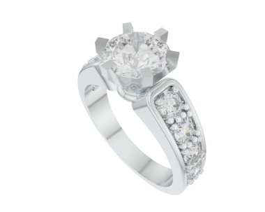 Nişan yüzüğü beyaz arkaplanda izole edildi