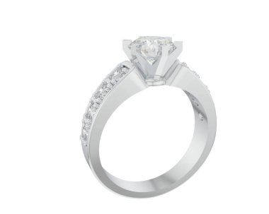 Nişan yüzüğü beyaz arkaplanda izole edildi