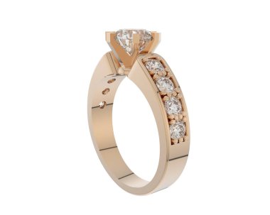 Nişan yüzüğü beyaz arkaplanda izole edildi