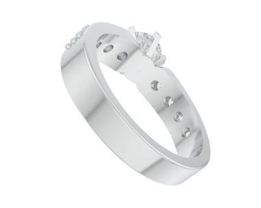 Nişan yüzüğü beyaz arkaplanda izole edildi