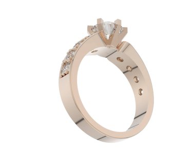 Nişan yüzüğü beyaz arkaplanda izole edildi