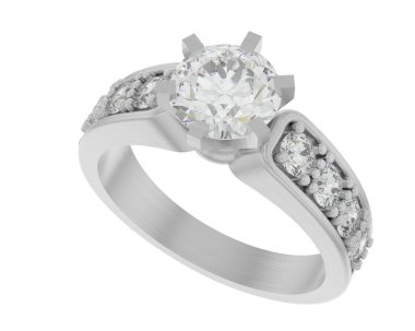 Nişan yüzüğü beyaz arkaplanda izole edildi