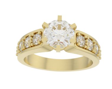 Nişan yüzüğü beyaz arkaplanda izole edildi