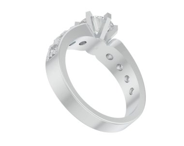 Nişan yüzüğü beyaz arkaplanda izole edildi